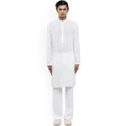 SDS By Kushal Shah Men Floral Embroidered Regular Kurta with Trousers-picture-14