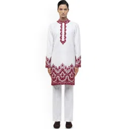 SDS By Kushal Shah Men Floral Printed Regular Kurta with Trousers-picture-38