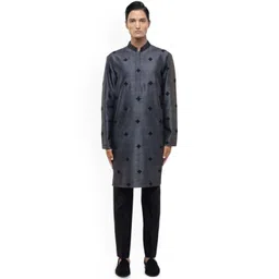 SDS By Kushal Shah Men Woven Design Embroidered Kurta with Trousers-picture-27