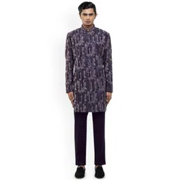 SDS By Kushal Shah Sequin Embroidered Sherwani Set-picture-22