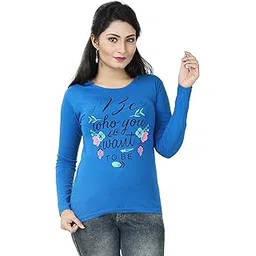 sds fashion Girls/Women Full Sleeve Cotton Sky Blue Printed Top-picture-48