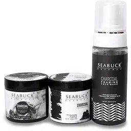 Seabuck Essence Charcoal Anti-Pollution Care Combo For Men Set of 3 - Charcoal Face Wash, Scrub, & Mask Suitable for All Skin Types-picture-54