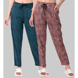 seaprint Pack of 2 Women Printed Multicolor Track Pants-picture-17