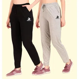 seaprint Pack of 2 Women Solid Black Track Pants-picture-21