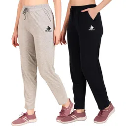 seaprint Pack of 2 Women Solid Grey, Dark Blue Track Pants-picture-40