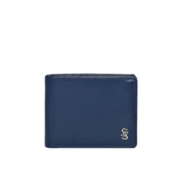 Second SKIN Men Blue Textured Leather Two Fold Wallet-picture-19