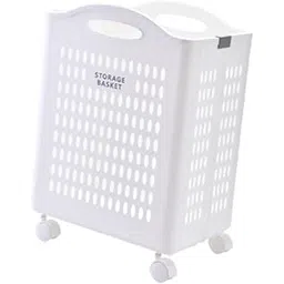 SECRET DESIRE Creations Folded Laundry Basket with Universal Wheel for Living Room Bedroom|Home Decor|Figurines-picture-15