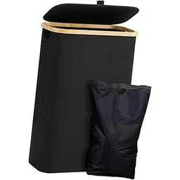 SECRET DESIRE Creations Laundry Basket with Lid Clothes Storage Organizer Container for Bedroom Dorm Black|Home Decor|Figurines-picture-17