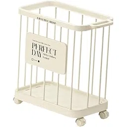 SECRET DESIRE Creations Laundry Basket with Wheels Organization Rolling Cart for Dorm Family Bedroom White|Home Decor|Figurines image 1