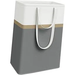 SECRET DESIRE Creations Striped Laundry Basket Freestanding Organizer for Toys Bed Sheets Comforters Grey|Home Decor|Figurines-picture-21