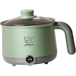 SECRET DESIRE Electric Hot Pot Frying Pan Household Mini Hot Pot for Dumpling Soup Oatmeal Gray Green-picture-19