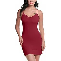 secret glow Women’s Babydoll Nightdress Lingerie Set for Honeymoon | Western Style Short Nighty & Sleepwear | Stylish Sleeveless Night Dress for Women Maroon-picture-41