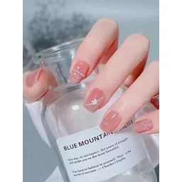 Secret Lives 24-Pcs Cats Eye Translucent with 3D Pearls Artificial Nails - Pink-picture-33