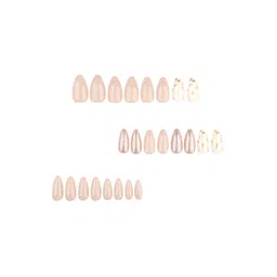 Secret Lives 24-Pcs Golden Glitter & Heart Design Press On Nails Art-picture-14