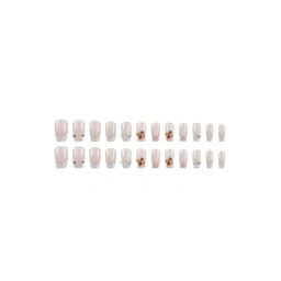 Secret Lives 24-Pcs Translucent Glossy With 3D Fly & 3D Pearls Nail Art-picture-31