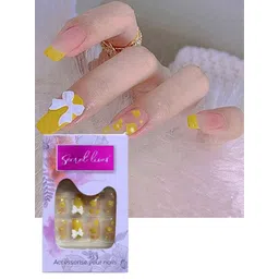 Secret Lives 24-Pcs Transparent 3D Bow & White Pearls False Nails-picture-27