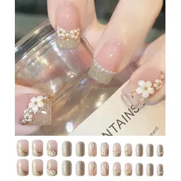 Secret Lives 24 Pieces 3D Flower & Pearl Design Nail Extensions-picture-18