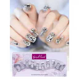 Secret Lives 24 Pieces 3D Stones Glitter Fake Nail Extensions-picture-37