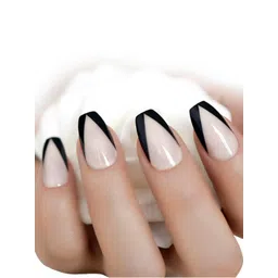 Secret Lives 24 Pieces Black Edge V Method French Fake Nails image 3