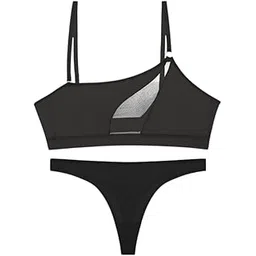 secret lives Black Color Non Padded Non Wired Bra Panty Lingerie Set for Women-picture-45