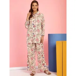 Secret Wish Beige Printed Tunic & Pyjamas Set-picture-28