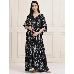 Secret Wish Black Printed Maternity Kaftan-picture-27
