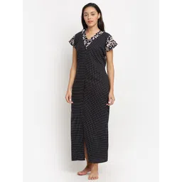 Secret Wish Black Printed Maxi Nightdress-picture-28