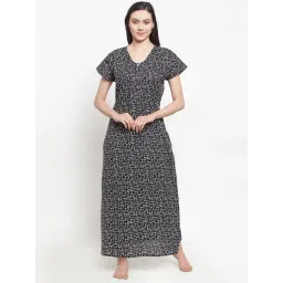 Secret Wish Black Printed Nighty-picture-17