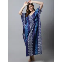 Secret Wish Blue Printed Kaftan Nighty-picture-28