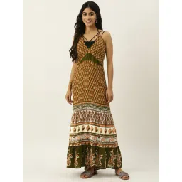 Secret Wish Brown Printed Maxi Beachwear Dress-picture-42