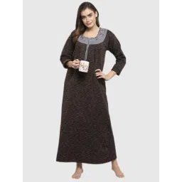 Secret Wish Brown Solid Night Dress image 3