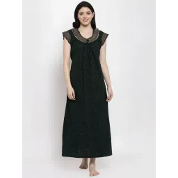 Secret Wish Dark Green Printed Nighty-image-23
