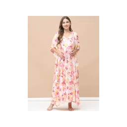 Secret Wish Floral Print White Rayon Maternity Kaftan-picture-28