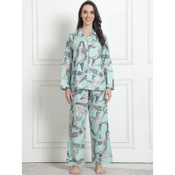 Secret Wish Graphic Printed Pure Cotton Shirt With Pyjamas-image-28