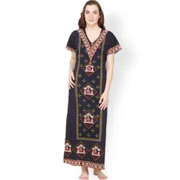 Secret Wish Navy Printed Maxi Nightdress NT-159-picture-29
