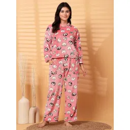 Secret Wish Pink Fur Print Nightsuit-picture-47