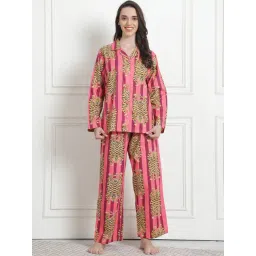 Secret Wish Pink Printed Shirt With Pyjama-picture-34