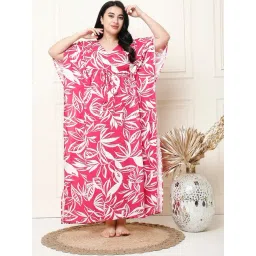 Secret Wish Pink Rayon Floral Print Sleepwear & Robes Kaftan-picture-11
