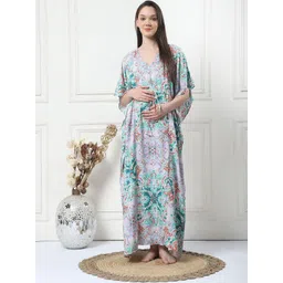 Secret Wish Printed Maxi  Maternity Kaftan Nightdress-picture-17