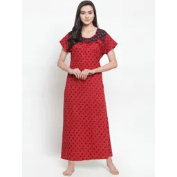 Secret Wish Red & Black Printed Nightdress-picture-30
