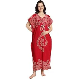 secret wish Red Cotton Maternity-Feeding Kaftan-picture-51