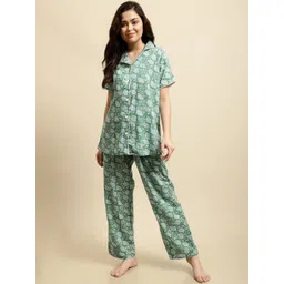 Secret Wish Sanganeri Handblock Floral Printed Pure Cotton Night Suit-picture-40