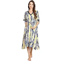 secret wish Tie & Dye Blue Maternity Kaftan-picture-55