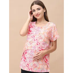 Secret Wish Women Printed Maternity Lounge T-shirt-picture-37