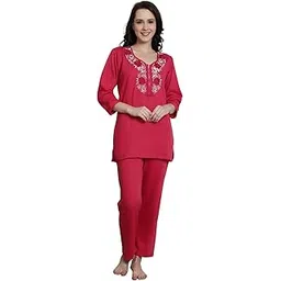 secret wish Woolen Winter Night Suit/Top & Pyjama/Pocket/Co-ord/set/Full sleeves-picture-50