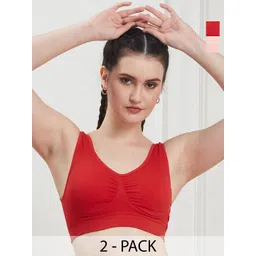 SECRETS BY ZEROKAATA Pack of 2 Full Coverage Lightly Padded Workout Bra-picture-41