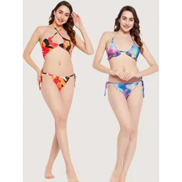 SECRETS BY ZEROKAATA Women Pack of 2 Printed Halter Neck Lingerie Set-picture-32