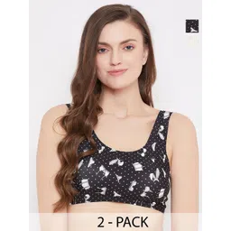 SECRETS BY ZEROKAATA Women Pack of 2 Printed Lightly Padded Sports Bra-picture-35