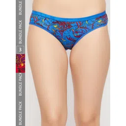 SECRETS BY ZEROKAATA Women Pack of 3 Assorted Printed Cotton Basic Briefs-picture-16
