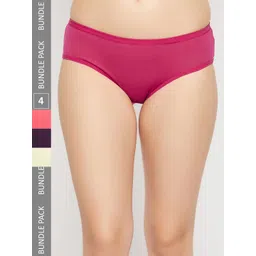SECRETS BY ZEROKAATA Women Pack of 4 Assorted Solid Cotton Basic Briefs-picture-25
